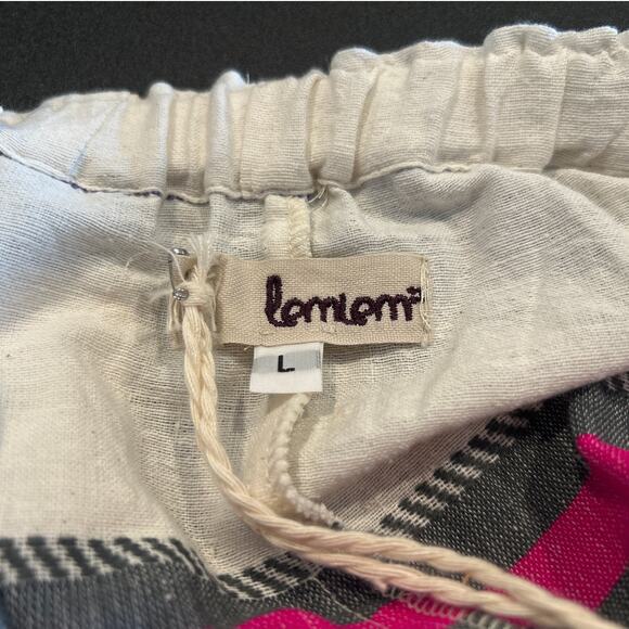 NWT lemlem Striped Skirt with Pockets, Cream, Pink, Multi, Women's Size Large - Picture 5 of 9